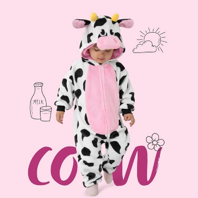 Joyfy Toddler Infant Halloween Costume Cow Pajamas Cowboy Costume For Halloween Dress Up Party