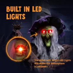 Joyfy Halloween Hanging Talking Witch, Halloween Hanging Ghosts Decorations Prop, Light-up Hanging Witch For Haunted House Outdoor/Indoor Decor