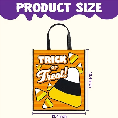 Joyfy Halloween Party Favors 3PCS Large See Through Tote Bags With Handles Trick Or Treat Bag Party Supplies For Candies Biscuits Cards 22.5" X 13.75" - Image 4