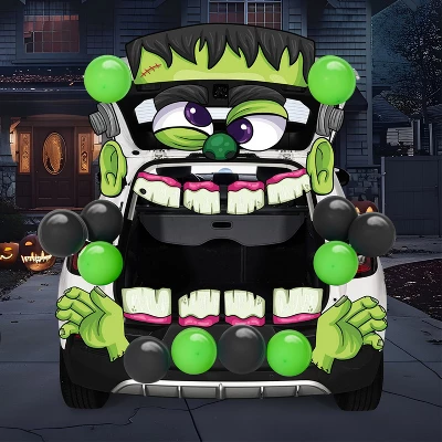 Joyfy Halloween Decorations Trunk Or Treat Car Decorations Kit, Frankenstein Car Stickers With Balloons For SUV House Garage Door Decor Props - Image 8