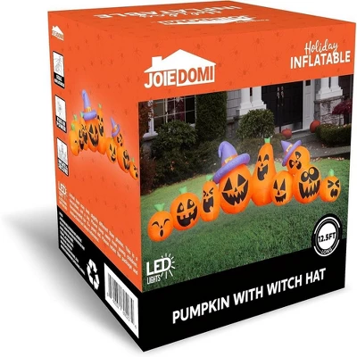 Joyfy 12.5 FT Long Halloween Inflatable Outdoor Decorations, 9 Pcs Pumpkin Inflatable With Built-in LEDs For Halloween Party Yard Garden Lawn Decor - Image 6