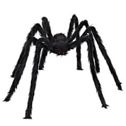 Joyfy 5 Ft Halloween Spider Outdoor Decorations Scary Hairy Spider, Plush Spider For Yard Patio Lawn Garden Window Creepy Halloween Decor Props