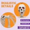 Joyfy 24'' Halloween Skeleton Decorations With LED Glowing Eyes Full Body Posable For Indoor/Outdoor Decor Spooky Scene Party Favors Graveyard Props