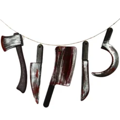 Joyfy 5 Pcs Halloween Fake Blood Weapon Props, Prop Knife Toy Haunted House Fake Knife, Halloween Indoor And Outdoor Decorations