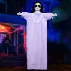 Joyfy Halloween Decorations Outdoor Hanging Ghost Doll Decor, 43’’ Purple Dress Scary Doll Skeleton For Halloween Indoor Outdoor Hanging Decorations