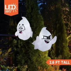Joyfy 2 Packs Halloween Inflatable Ghost Outdoor Decoration, 2.6 FT Tall Scary Ghost Broke Out From Window For Halloween Outdoor Yard Garden Decor