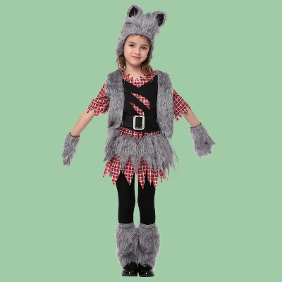 Joyfy Girls' Werewolf Halloween Costume – Fierce & Howling Halloween Outfit Set Complete Set - Image 3