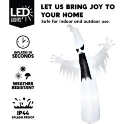 Joyfy 12 FT Halloween Inflatable Outdoor Decoration, Towering Terrible Ghost Inflatable With Built-in LED For Halloween Party Yard Outdoor Decoration