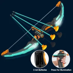 Joyfy Bow And Arrow Set For Kids, LED Light Up Archery Toy Set For Kids Indoor Outdoor Play, Gift For Boys Girls Aged 6+
