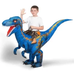 Joyfy Dinosaur Inflatable Halloween Costume For Kids – Ride-On Raptor Halloween Fun!