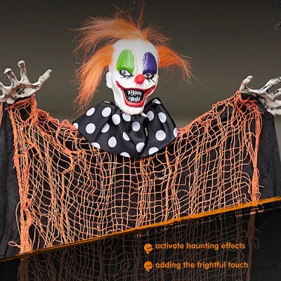 Joyfy 4Pcs 29” Halloween Hanging Clown Outdoor Decorations, Halloween Prop Décor For Lawn Yard Graveyard Front Porch Party Supplies - Image 5