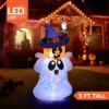 Joyfy 5 FT Halloween Inflatable Outdoor Decoration, Inflatable Playful Ghost With Pumpkin Witch Hat For Halloween Outdoor Yard Graden Lawn Decoration