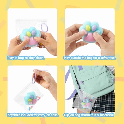 Joyfy 4 Pcs Taba Paw Squeeze Toys Colorful Kawaii Mochi Fufu Sensory Toys, Cat Paw Taba Squeeze Squishies Toy For Party Favors, Gifts For Adults Kids - Image 2