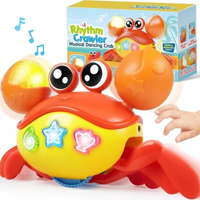 Joyfy Crawling Crab Baby Toy -Tummy Time Toy For Boys Girls, Interactive Big Crab Toy With Lights Buttons, Dancing Crab Obstacles, Gift For Toddlers - Image 7