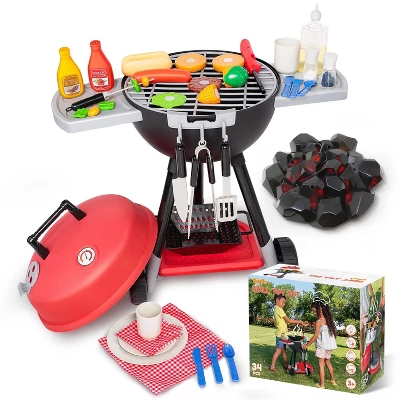 Joyfy 34 Pcs Kids Kitchen Playset, Toy BBQ Grill Set, Outdoor Play Food Cooking Toy Set Birthday Gift For Boys Girls Toddlers 1-3-5 - Image 7