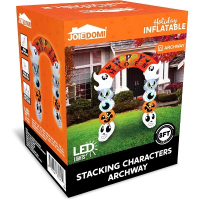 Joyfy 8 FT Tall Halloween Inflatable Outdoor Decoration, Cute Stacking Ghost Inflatable Archway With LEDs For Halloween Yard Garden Lawn Decoration - Image 8
