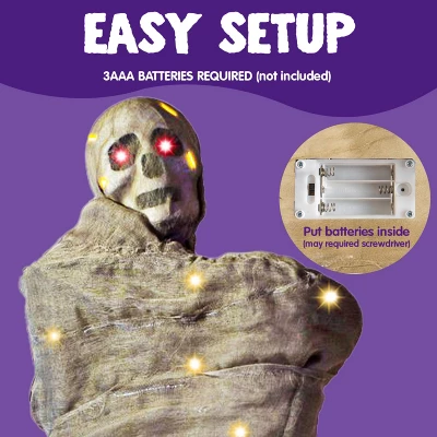 Joyfy Cocoon Corpse Halloween Decoration, 65" Hanging Skeleton Corpses With Lights And Sound, Animated Hanging Dead Body Prop For Indoor Outdoor Decor - Image 6