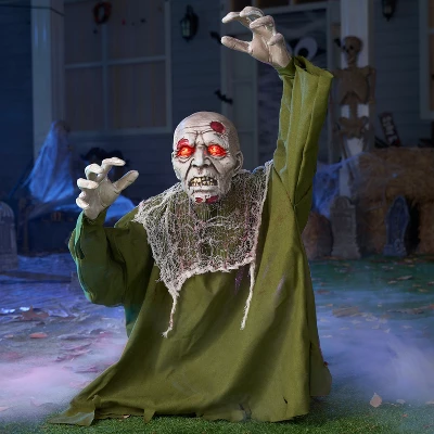 Joyfy Halloween Decor Zombie Groundbreaker, Light Up Eyes Creepy Animated Zombie For Halloween Party Outdoor Lawn Patio Yard Decoration - Image 8