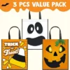 Joyfy Halloween Party Favors 3PCS Large See Through Tote Bags With Handles Trick Or Treat Bag Party Supplies For Candies Biscuits Cards 22.5" X 13.75"