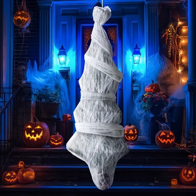 Joyfy 72" Hanging Cocoon Corpses Props, Halloween Hanging Decorations, Dead Body Prop For Graveyard Halloween Haunted House - Image 10