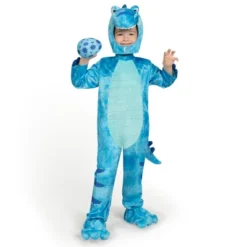 Joyfy Halloween Costume Unisex T-Rex Costume For Toddlers – Complete Dino Set With Plush Egg & Booties