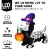 Joyfy 5FT Halloween Inflatables Outdoor Decorations, Inflatable Skeleton Dog With LEDs Pumpkin For Halloween Outdoor Yard Garden Lawn Party Decoration