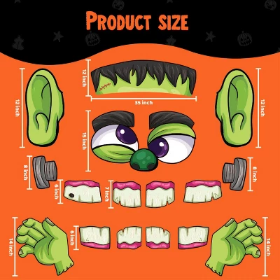 Joyfy Halloween Decorations Trunk Or Treat Car Decorations Kit, Frankenstein Car Stickers With Balloons For SUV House Garage Door Decor Props - Image 4