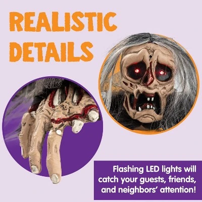 Joyfy Halloween Zombie Groundbreaker Props, Halloween Decoration Scary Zombies Lawn Yard Garden Patio Outdoor Decor With Glowing Eyes And Sound - Image 3