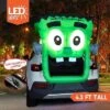 Joyfy 4.3 FT Halloween Inflatable Outdoor Decorations, Inflatable Green Zombie With Built-in LED For Trunk Or Treat Car Decoration, Outside Yard Decor