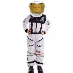 Joyfy Halloween Costume Kids Astronaut Costume With Movable Helmet – Realistic Space Suit For Halloween & Dress-Up