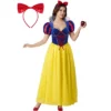 Joyfy Women Snow Princess Dress, Adult Halloween Costume With Headwear For Dress Up Cosplay Party Decor