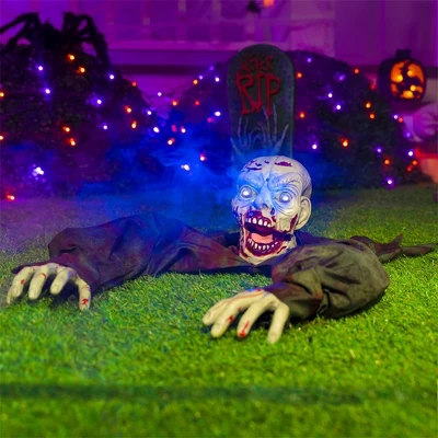 Joyfy Halloween Outdoor Decoration Animated Zombie Groundbreaker With Flashing Eyes For Halloween Yard, Lawn, Patio, Haunted House Decor - Image 8