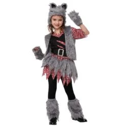 Joyfy Girls' Werewolf Halloween Costume – Fierce & Howling Halloween Outfit Set Complete Set