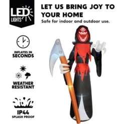 Joyfy 12FT Giant Halloween Inflatable Decoration, Scary Grim Reaper With Scythe For Halloween Indoor Outdoor Yard Lawn Garden Holiday Party Decoration