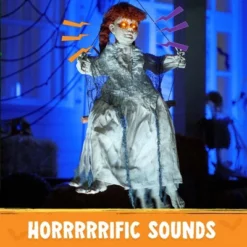 Joyfy 31" Halloween Hanging Swinging Doll Ghost, Doll With Scary Expressions For Halloween Outdoor Decoration, Haunted House Prop, Party Decor