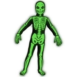 Joyfy Boys' Halloween Skeleton Costume – Glow-in-the-Dark Bone Jumpsuit (One-Piece Halloween Outfit)