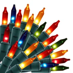 Joyfy 100 Count Multicolor Christmas String Lights, 21.4ft Green Wire Plug-In Fairy Lights For Tree Patio Yard Indoor Outdoor Party Decoration