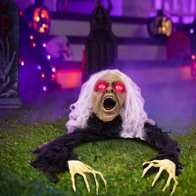 Joyfy Halloween Zombie Groundbreaker Props, Halloween Decoration Scary Zombies Lawn Yard Garden Patio Outdoor Decor With Glowing Eyes And Sound - Image 10