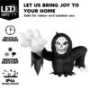 Joyfy 8 FT Halloween Inflatable Outdoor Decoration, Gaint Scary Grim Reaper Inflatable With LEDs For Halloween Party Outdoor Yard Lawn Garden Decor