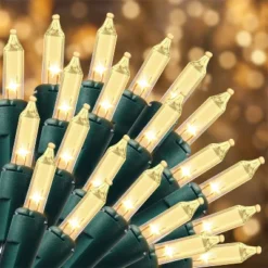 Joyfy 2*50 LED Christmas String Lights, 31.4FT Battery Operated Light With 8 Modes, Xmas Tree Lights With Green Wire For Christmas Decor Party