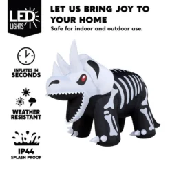 Joyfy 8 FT Halloween Inflatables Outdoor Decoration, Inflatable Skeleton Dinosaur With Built-in LEDs For Halloween Outdoor Yard Lawn Party Decoration