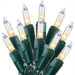 Joyfy 100 Count Clear Christmas String Lights, Warm White Fairy Light Xmas Tree Lights With Green Wire Decoration For Holiday Party Decor