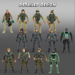 Joyfy 16 Pcs Army Men Action Figures For Boys, Military Toy With 12 Realistic Army Ranger And Weapon Gear Accessories，Birthday For Boys Gift