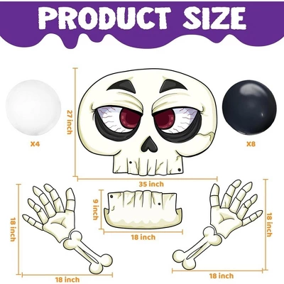 Joyfy Halloween Trunk Or Treat Car Decorations Kit With Skeleton Design, Car Archway Garage Decoration With A Set Of Skeleton Paper Board, Balloons - Image 3