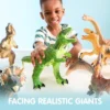 Joyfy Big Dinosaur Toys For Toddlers, Realistic Jurassic World Toys, 6Pcs Dinosaur Action Figures With An Educational Book, Gift For Kids Ages 1-5