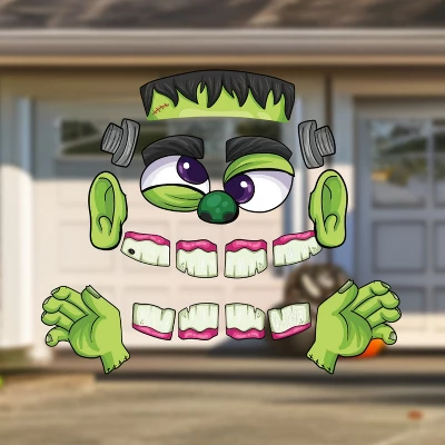 Joyfy Halloween Decorations Trunk Or Treat Car Decorations Kit, Frankenstein Car Stickers With Balloons For SUV House Garage Door Decor Props - Image 2