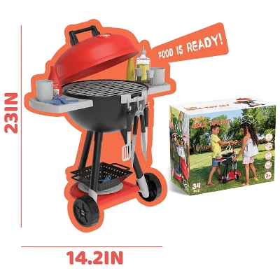 Joyfy 34 Pcs Kids Kitchen Playset, Toy BBQ Grill Set, Outdoor Play Food Cooking Toy Set Birthday Gift For Boys Girls Toddlers 1-3-5 - Image 6