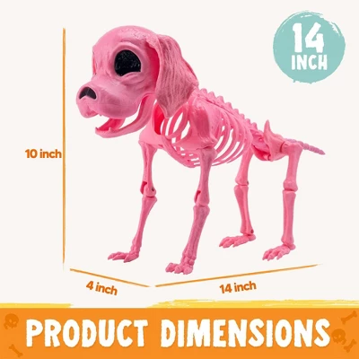 Joyfy 12.6" Halloween Decorations Dog Puppy Skeleton Full Body Posable For Spooky Scene Decor Halloween Party Favors Haunted House Graveyard Props - Image 5