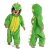 Joyfy Baby Halloween Dinosaur Costume, Green One-Piece Hooded Jumpsuit Halloween Cosplay Costume For Toddler Halloween & Play