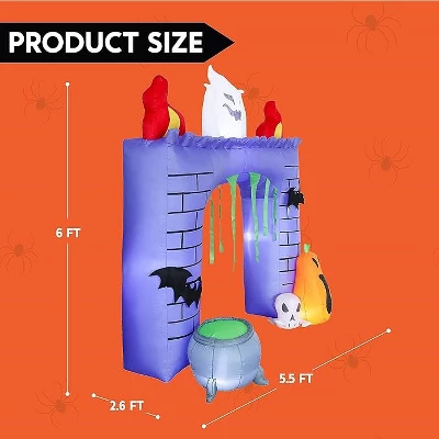 Joyfy 6FT Tall Halloween Inflatable Outdoor Decorations, Inflatable Haunted Castle With Built-in LEDs Trunk Or Treat Car Decorations For Outside Decor - Image 7